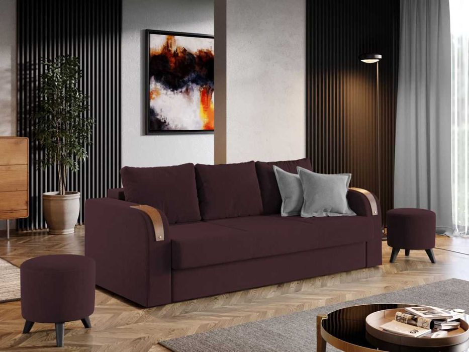 Canapea Morelia Visinie+Masa Grand Alba+4 Scaune Grand Gri Inchis