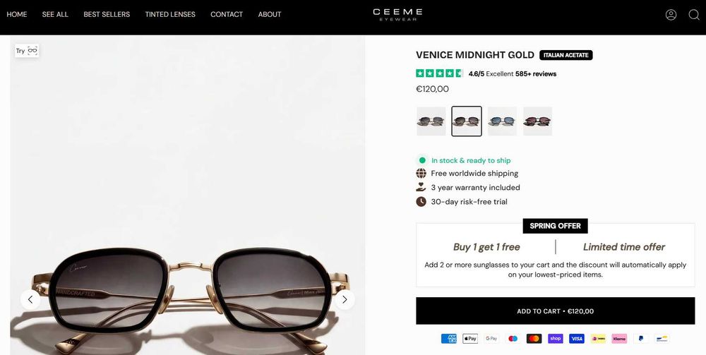 Слънчеви очила  Prada, Dolce & Gabanna  , Saint Laurent Paris, Ceeme, Polaroid