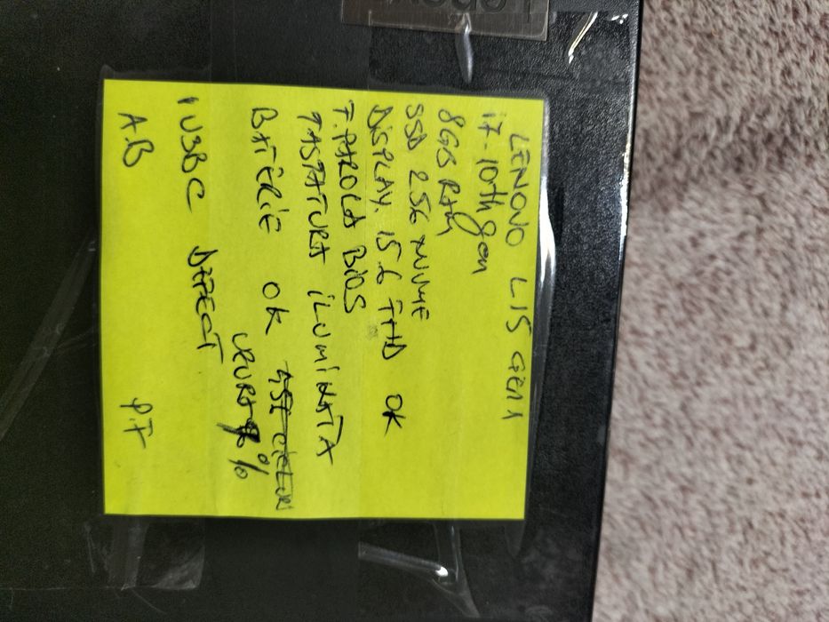 Lenovo L15 gen 1,i7 -10th,8gb ram,ssd 256 GB ,15.6 fhd ips