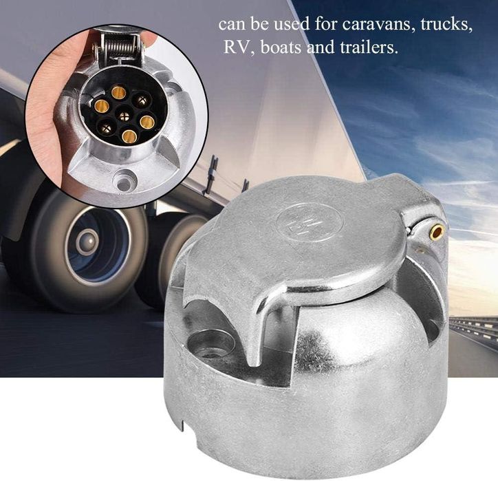 букса за ремарке метална 7 пина 12v женска amio 01257