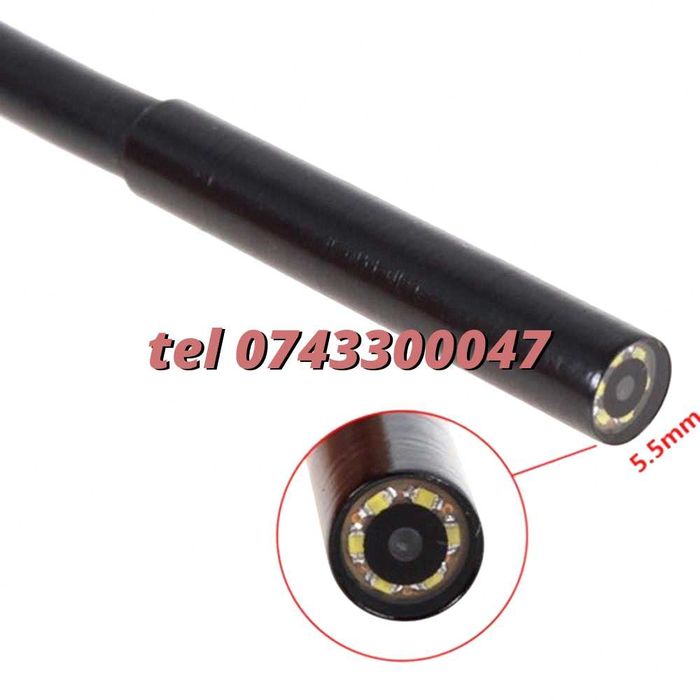Camera Video Endoscop Foto / Video Diametru 5.5Mm , Fir Adaptor 2M , Waterproof Pentru Conectare Echipamente Compatibile