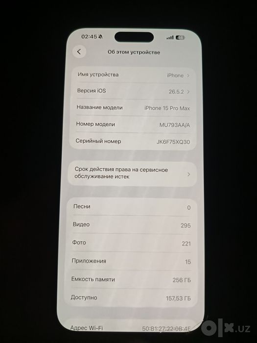 15 pro max sotaldi kar dak bor ayb yoq