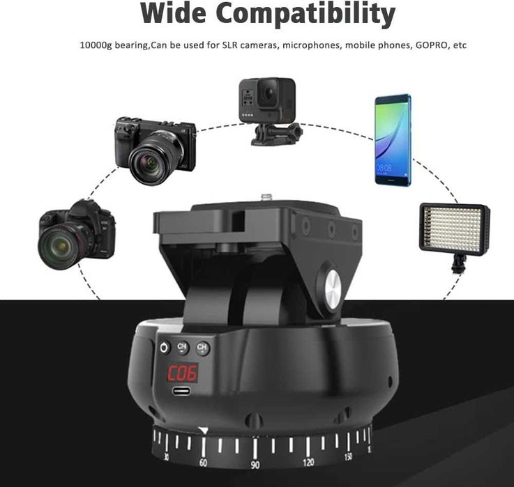 Въртяща се глава за фотоапарати/смартфони  с дистанционно  Mcoplus