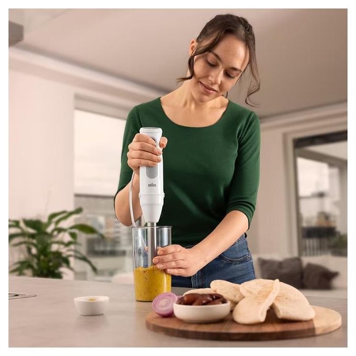 Ръчен пасатор Braun Multi Quick 5 MQ 50001M, 1000 W, 21 скорости, 0,6 л чаша Бял