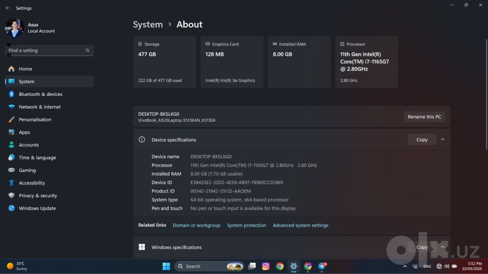кампютер Asus Vivobook core i7...