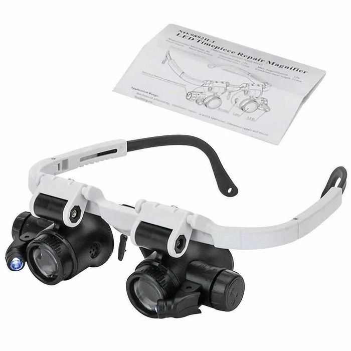 Бижутерски лупа с LED светлина , лента за глава