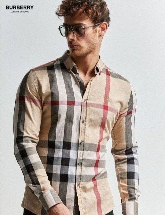 Camasa Burbbery super model, bumbac, logo brodat