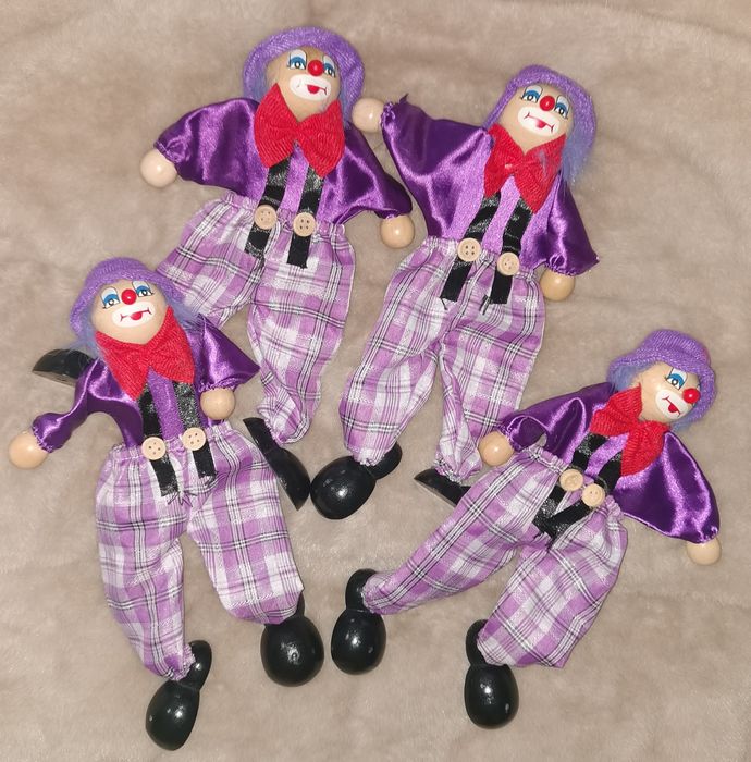 Клоуны 10 шт. Дерево, ткань