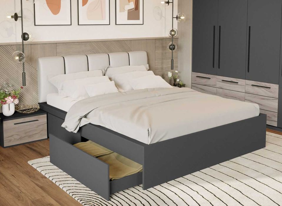 Set Dormitor Gri Noce C11 - Transport Gratuit in 4-10 zile