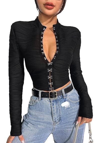 Bluza top SHEIN cu clipsuri