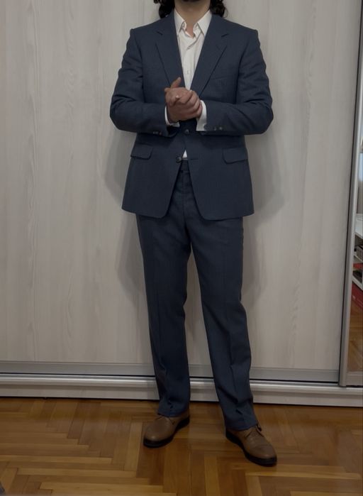 Costum business-casual, in dungi, albastru