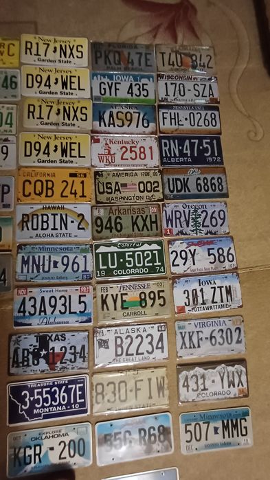 Авто номера из Америки для декора помещений Оригинал  36 $  один штук