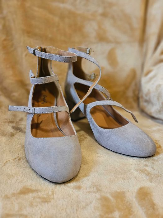 Pantofi cu toc eleganti velur Qupid shoes NOI 38 39