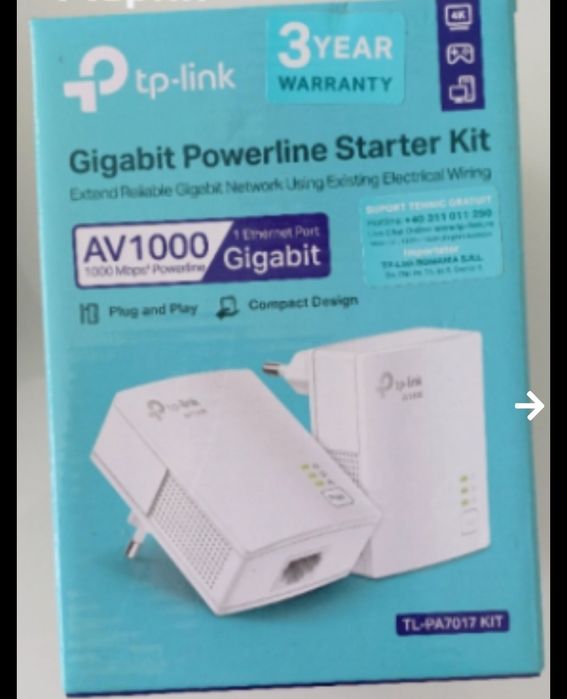 TP Link AV1000 PA7017 Powerline Starter Kit