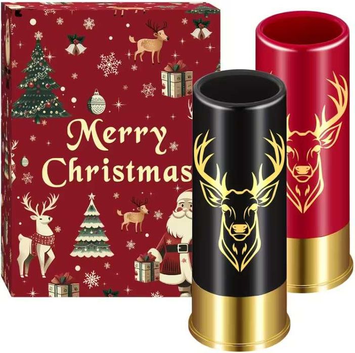 Коледен комплект шотове - 2 или 4 чашки, шотове с елен, в кутия