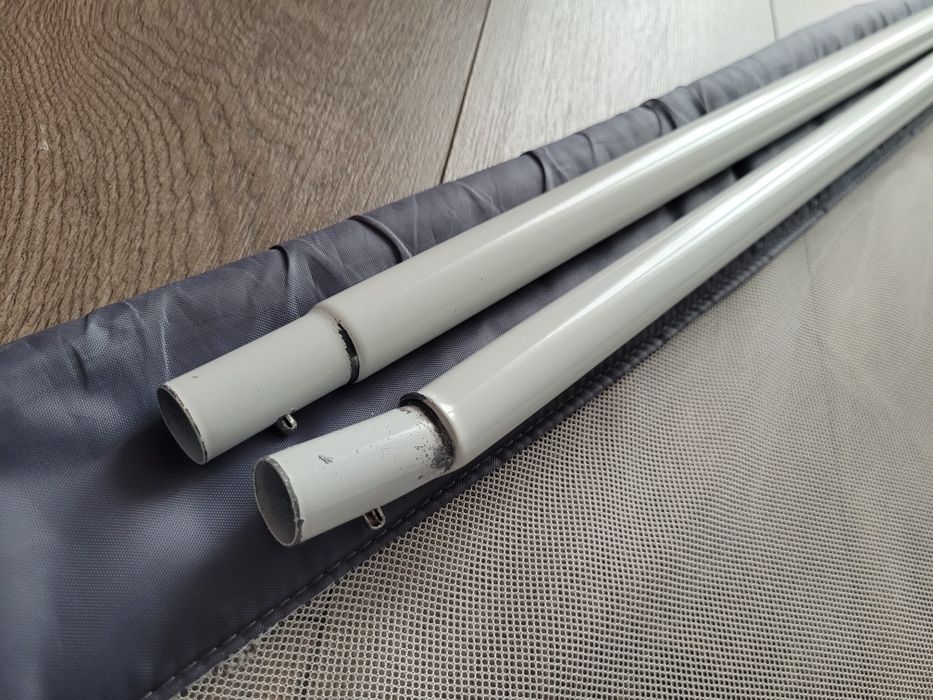 Vand protectie laterala pat, 150x42cm, gri, rabatabila