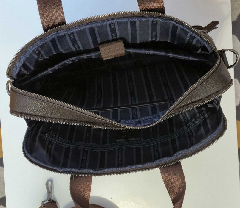 Geanta barbateasca / servieta piele naturala Bison Denim
