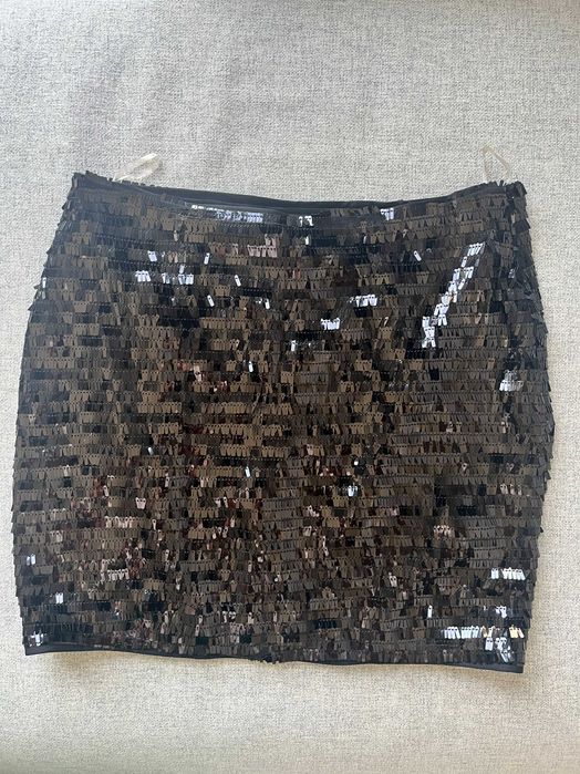 Нова черна пола с пайети М размер, H&M топ с пайети S размер