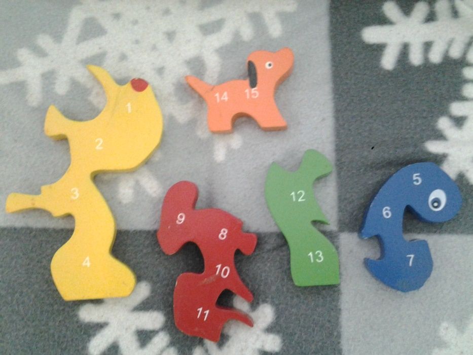 ***Puzzle lemn catel jucarie pentru copii +2 ani