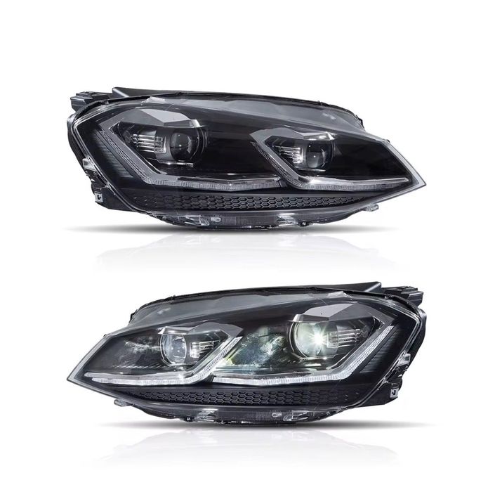 Комплект LED Фарове за VW Golf 7 2012–2018 Silver Line с Динамични Мигачи