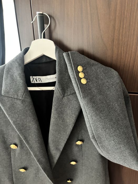 Sacou Zara gri , stofa moale