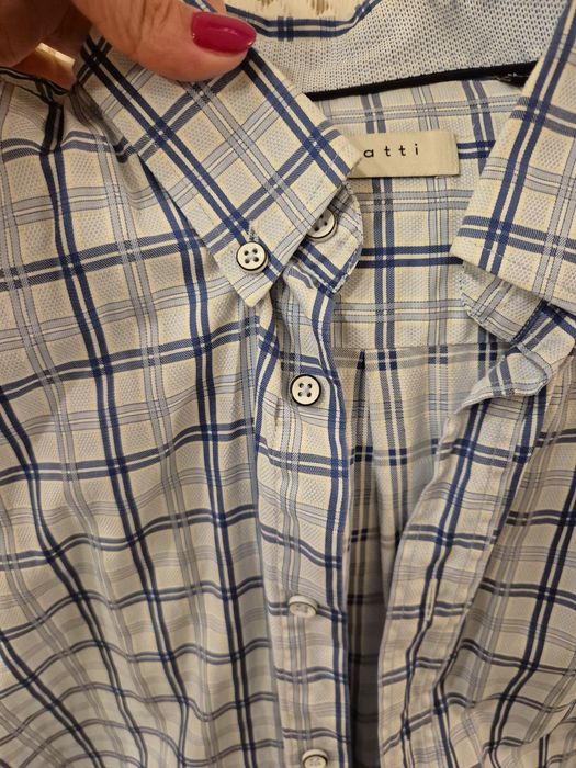 Памучна мъжка риза Bugatti синя каре М размер