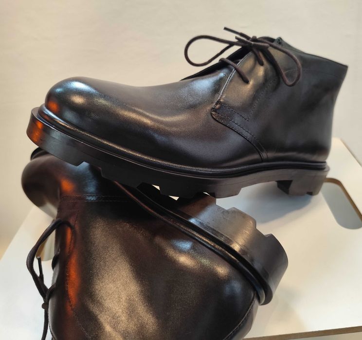 Ghete lace up 45 premium Massimo Dutti NOI piele naturala moale maro