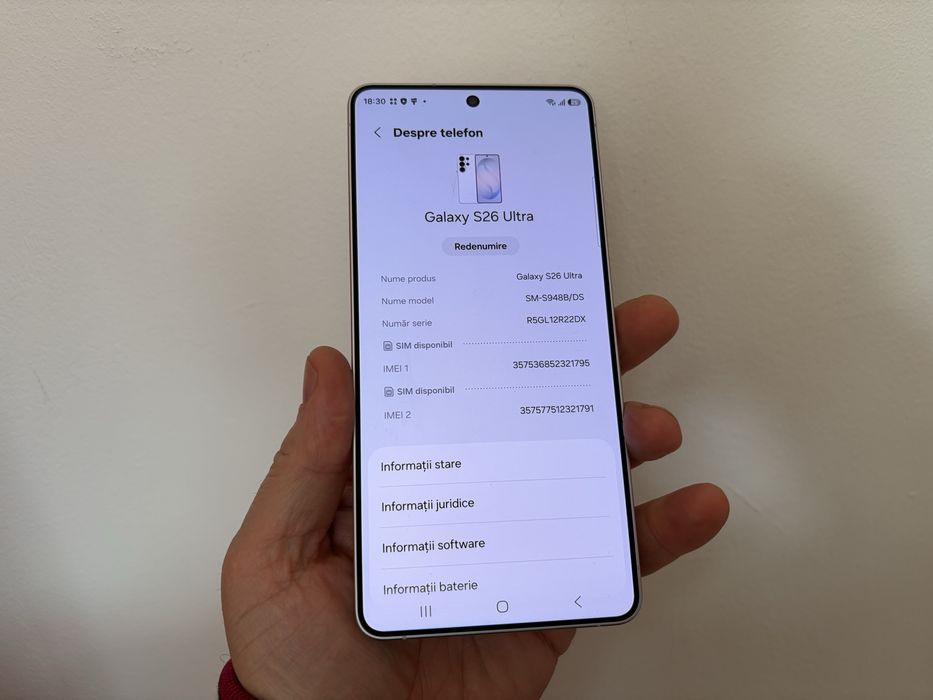 Samsung Galaxy S26 Ultra, 512  gb, 12 gb ram, White