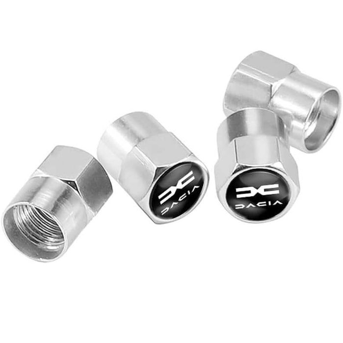 Set 4 capacele argintii valva / ventil roata Dacia