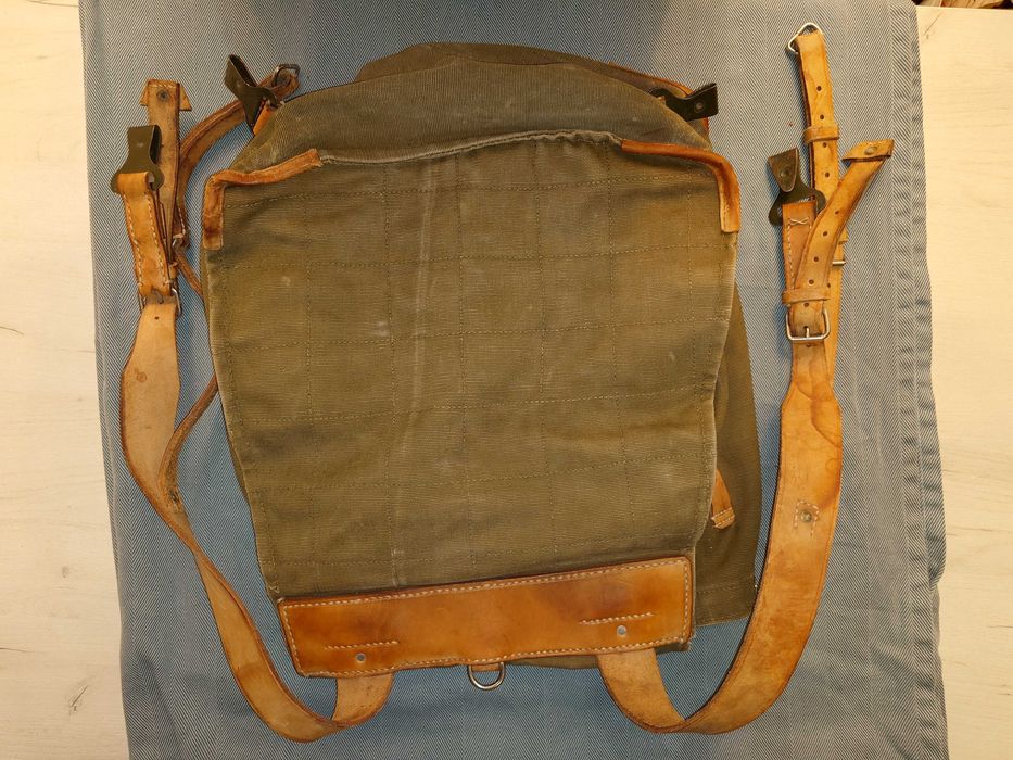 Raniță militară românească RSR vintage – pânză și piele