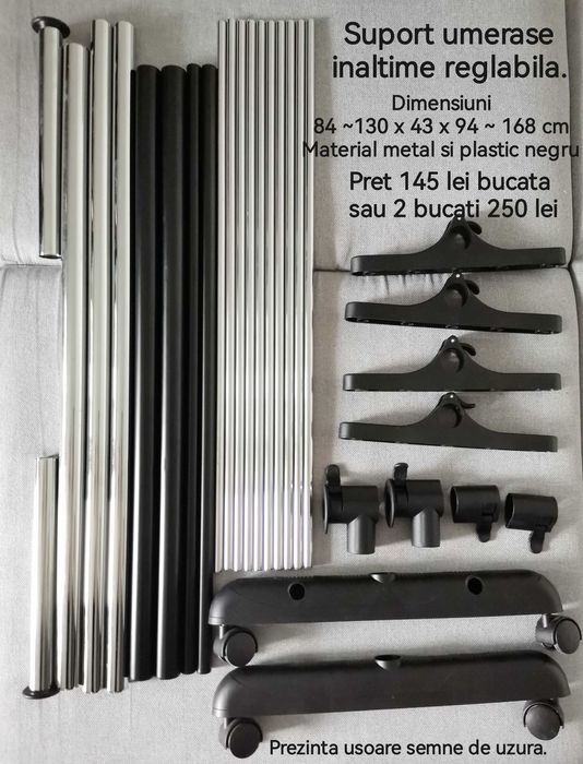 Suport extensibil stenter pliabil cabina proba umerase haine esarfe