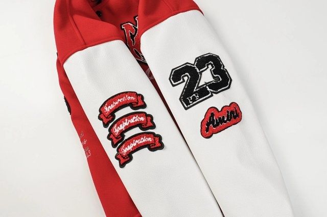 Jacheta amiri logo patch varsity jacket
