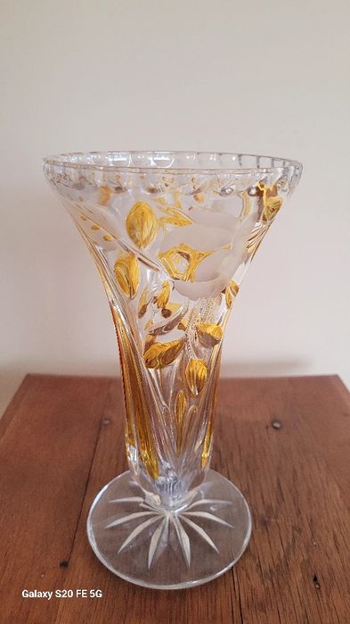 Голяма декоративна кристална купа,фруктйера Мурано Италия