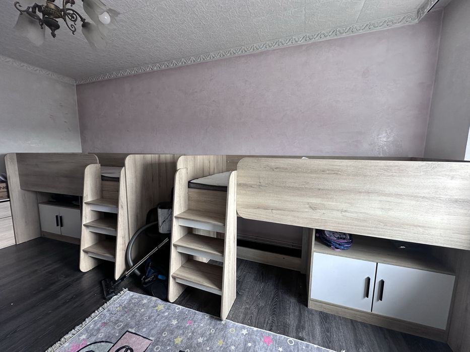 Детски единични легла 90/200 със скрин