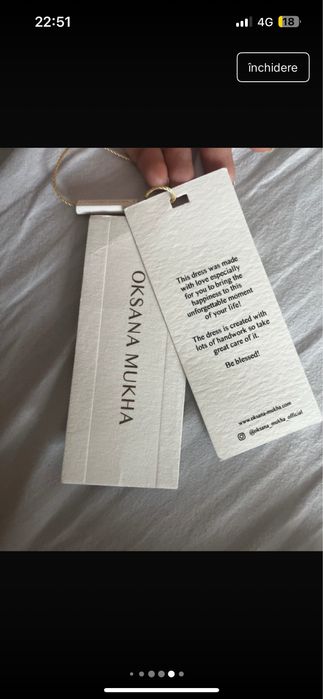 Rochie de mireasa Oksana Mukha model Elody stare foarte buna 38