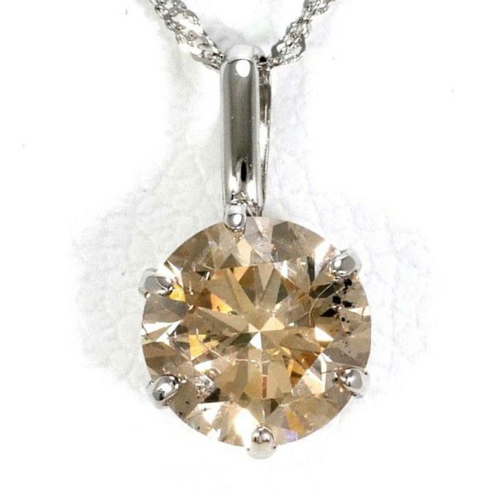 Lant din platina cu diamant natural  fancy  brown  0,70ct