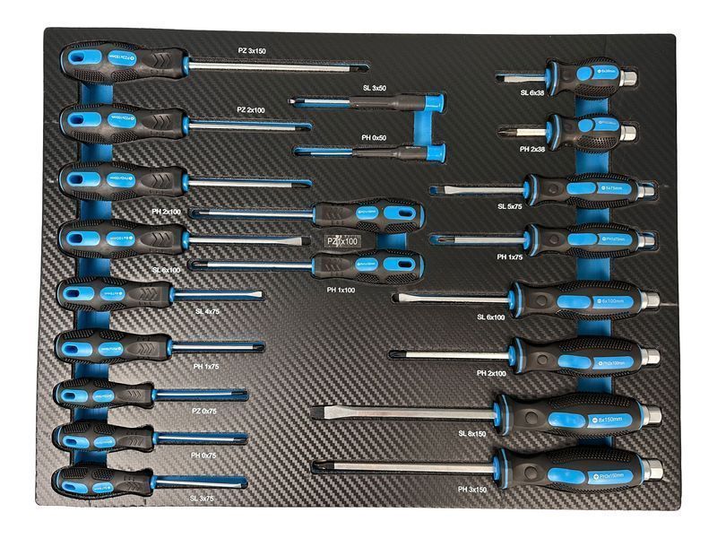 Модул за шкаф за инструменти с професионални отвертки, 21 части gebo t