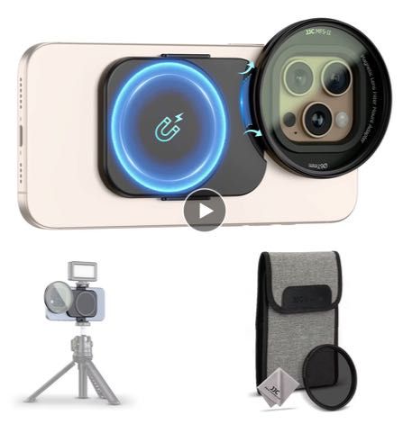 JJC 67 mm Variable ND Filter + CPL Magnetic Lens Filter Adapter Kit за iPhone за Айфон