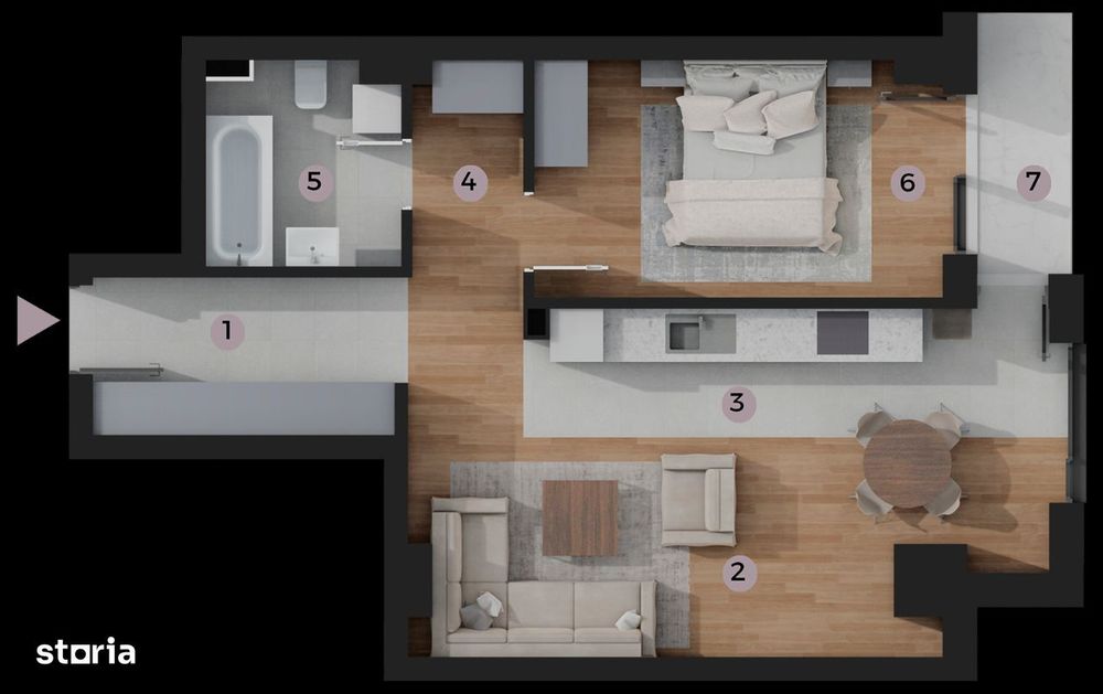 2 Camere, de vanzare, bloc C1, Zona Tatarasi-Venetia, la Millennium