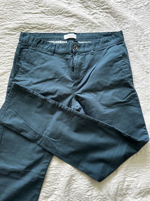 тъмно зелен ESPRIT мъжки панталон slim fit