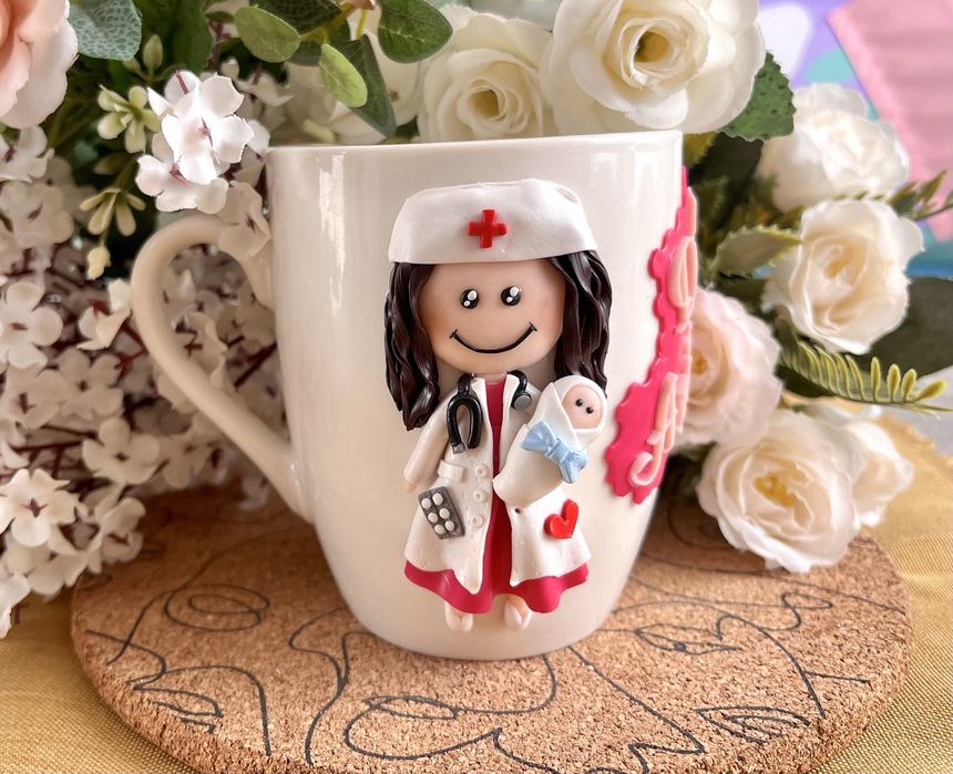 Чаша с полимерна глина за лекар/мед. сестра/здравен работник