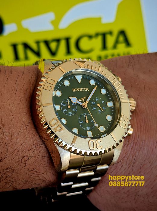 INVICTA Grand Diver Green dial 52mm, Инвикта нов ръчен часовник