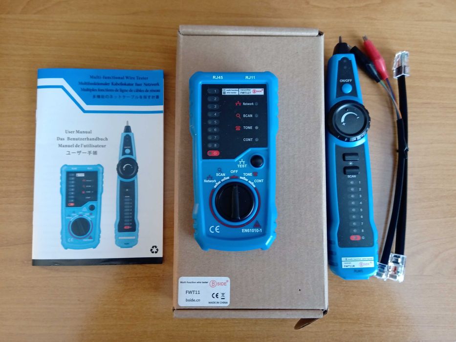 Тестер за RJ45 RJ11 интернет и телефонни кабели FWT11