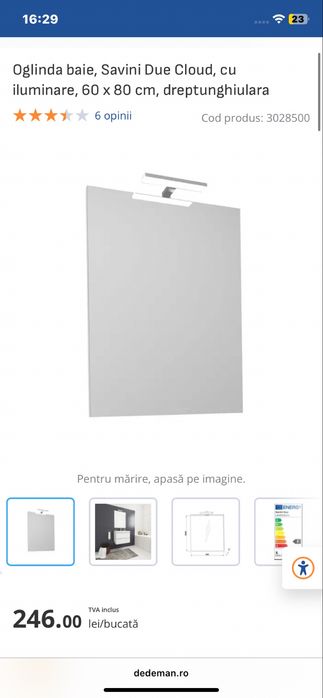 Oglinda baie noua dedeman