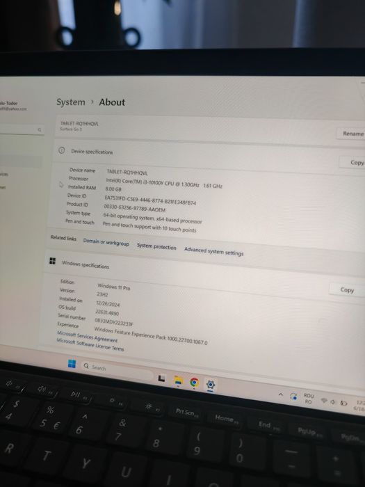 Microsoft Surface Go 3 + tastatura + mouse
