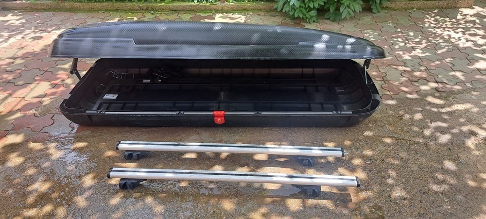 Portbagaj plafon ArtPlast Carbon Line 480L (200x79x38 cm) + Bare transversale aluminiu
