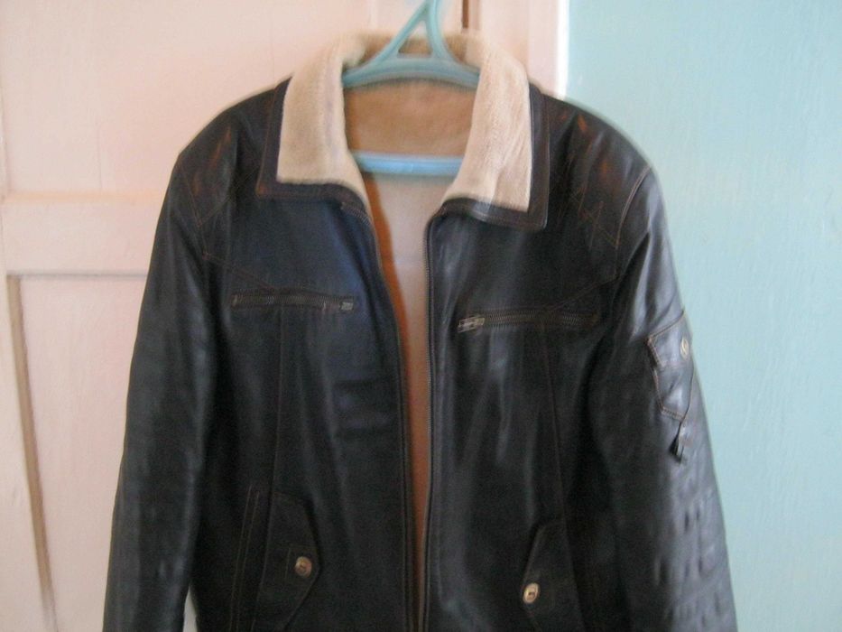 куртка кожаная теплая