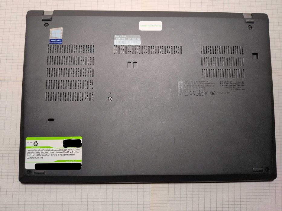 Лаптоп LENOVO ThinkPad T495  с 2 години ГАРАНЦИЯ