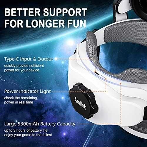 Нова Лента за глава AMLINK SQ2 Pro 5300mAh Oculus Quest 2 игри геймър