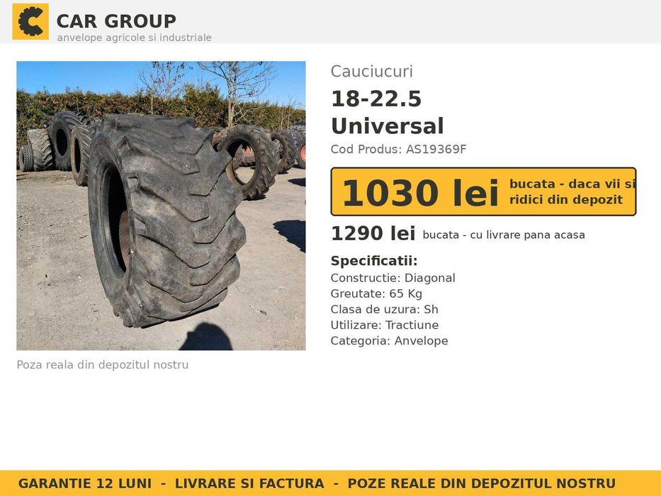 Cauciucuri Anvelope 18-22.5 18R22.5 18 22.5 18225 Universal Remorca Implement Flotatie SH Second Hand IEFTIN Oferta Pret Bun Reducere Livrare Factura